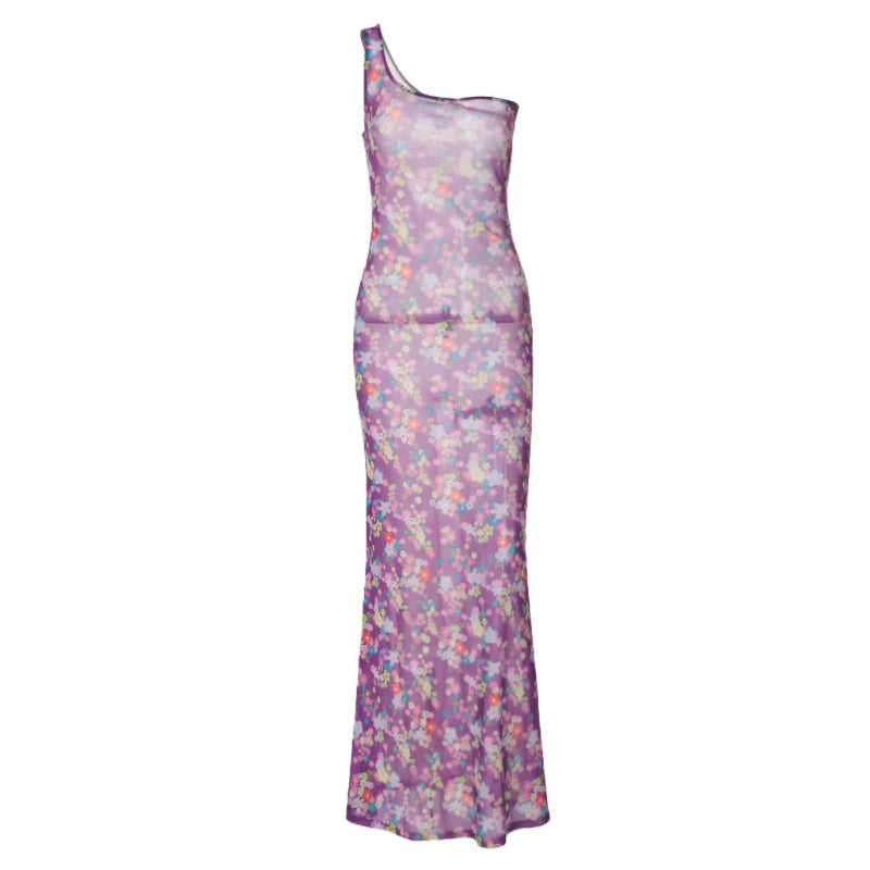 Women's - Floral Maxi Dress - Breezy Cotton Blend - Perfect for Any Occasion