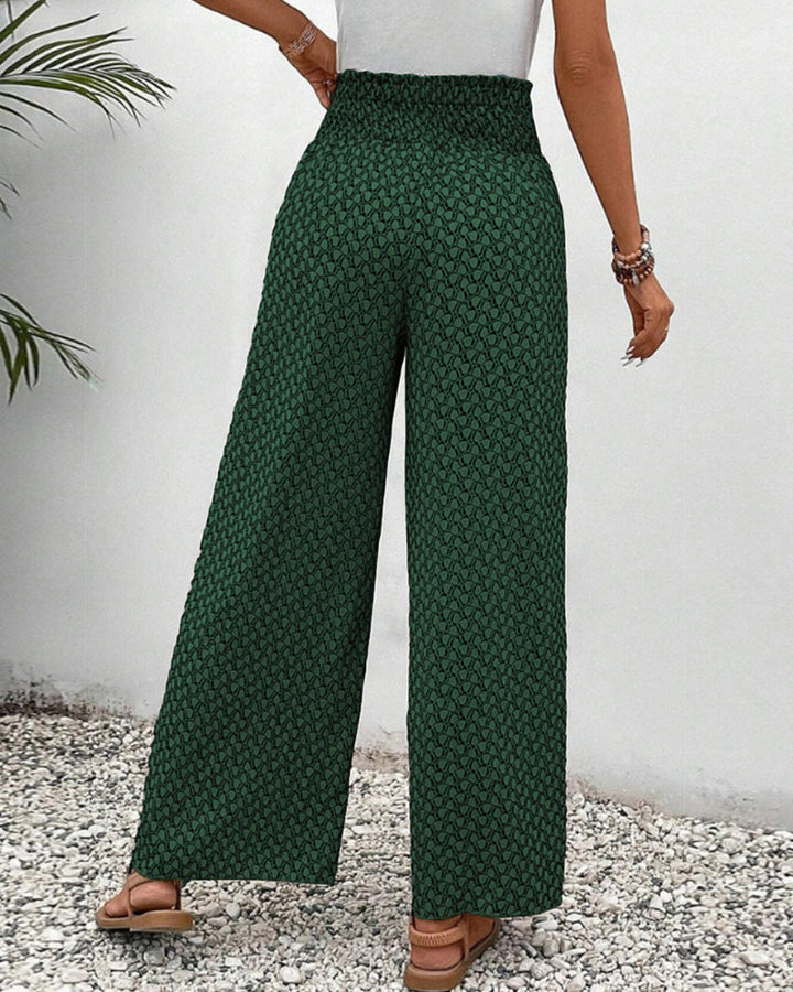 Elasticated trousers with wide leg