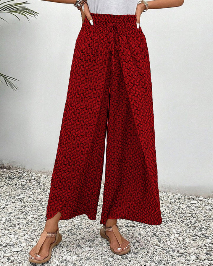 Elasticated trousers with wide leg