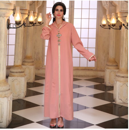 Luxurious Colour Beaded Brick Middle East Robe Dress