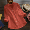 Stylish long-sleeved linen blouse