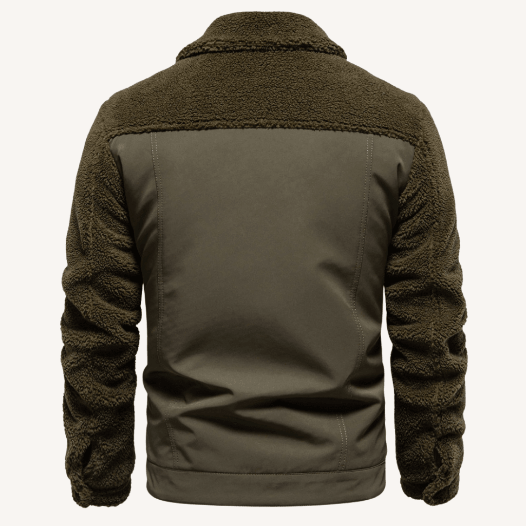 Men's - Stylish Patchwork Jacket - Unique Design & Cosy Material - Perfect for Casual Wear