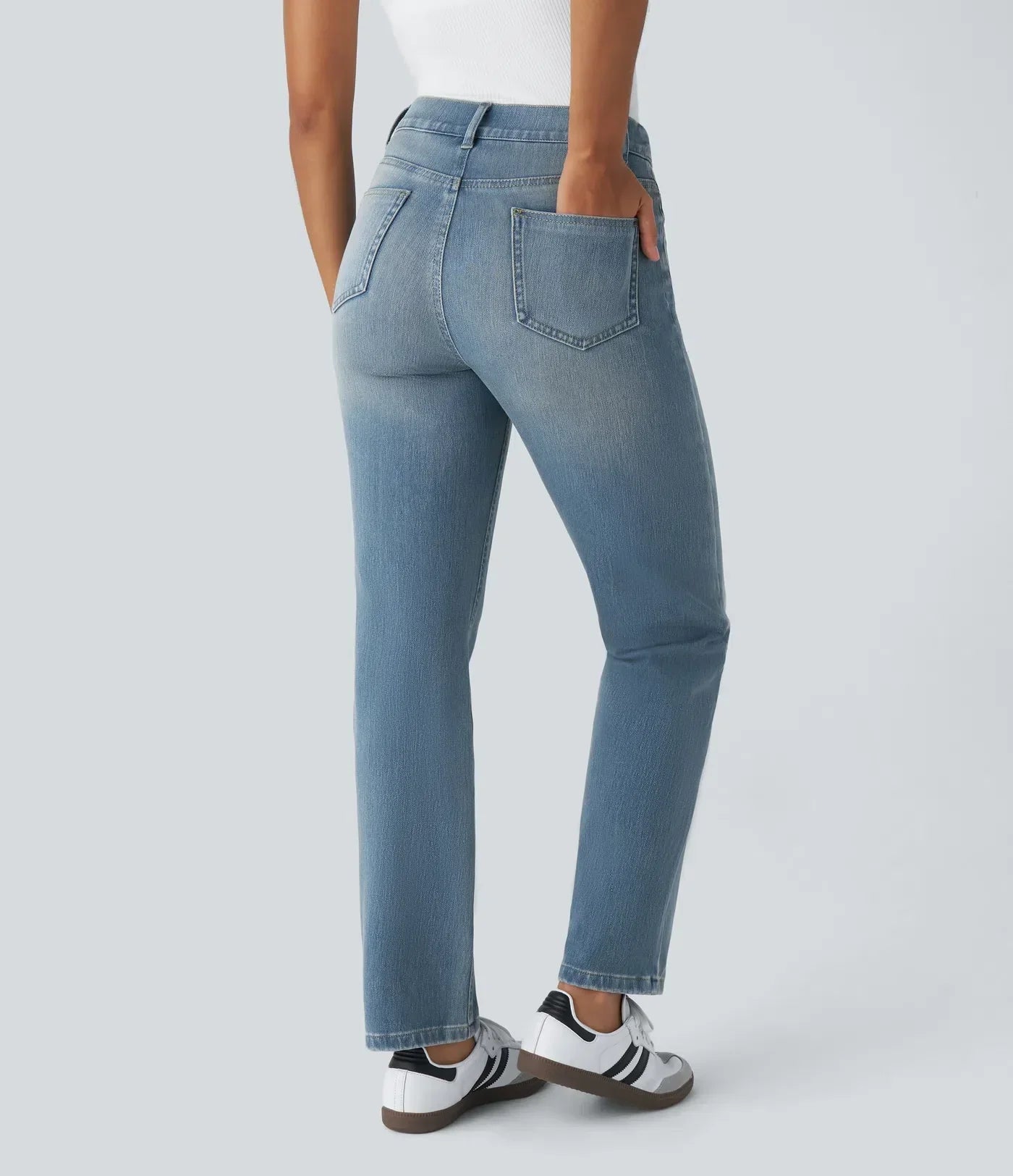 Women's - Elastic Trousers - Stretchy Fabric - Versatile Everyday Wear for All Occasions