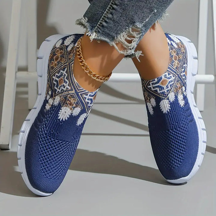 Lightweight Sneakers With Floral Print Socks