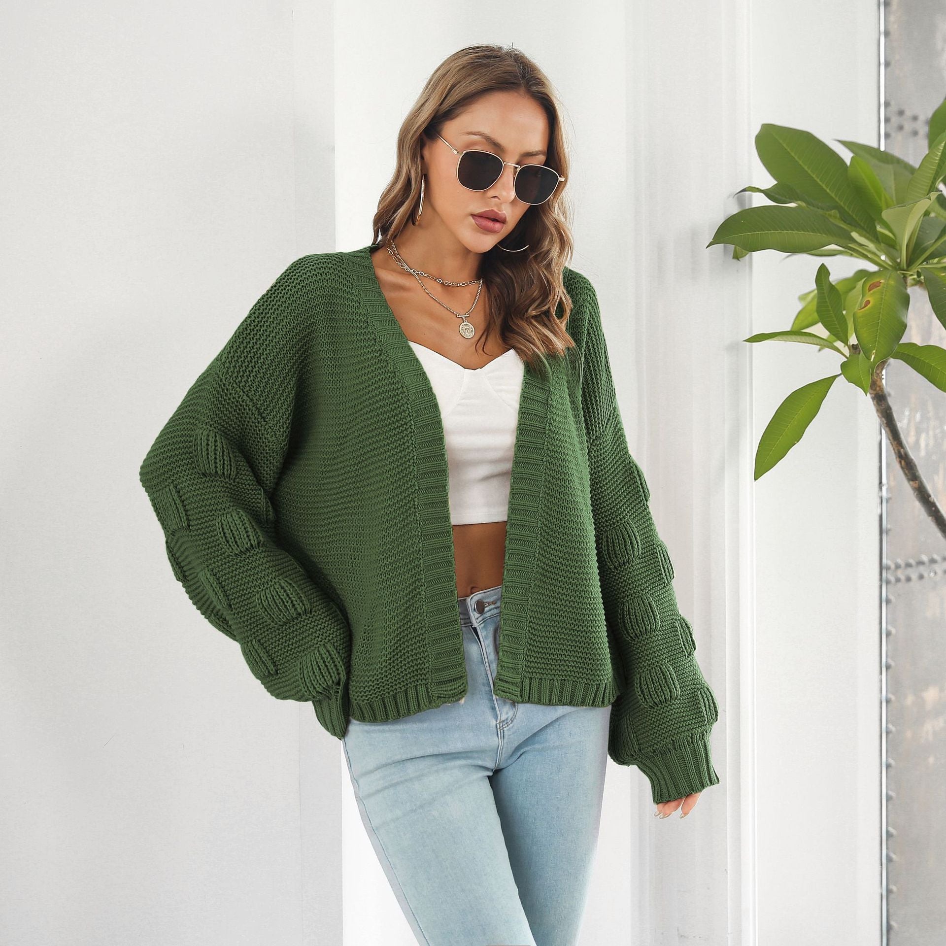 Ana™ cardigan with puff sleeves