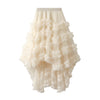 Elegant Elastic Waist Fee Mesh Skirt