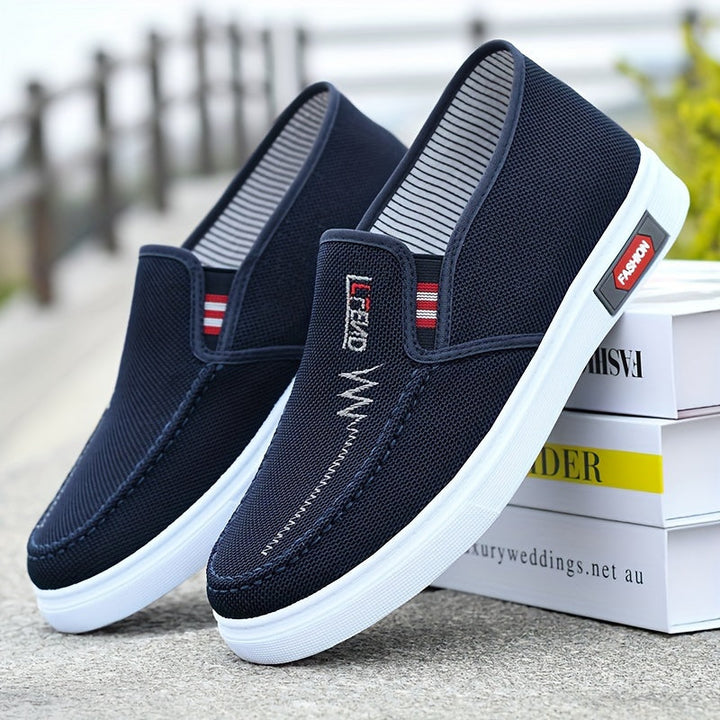 Men's - Canvas Loafers - Comfortable, Lightweight, Non-Slip with Rubber Sole - Ideal for Everyday Wear