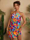 Women's - Summer Dress - Airy Floral Pattern, Short with Round Neckline - Light & Comfortable for Warm Days