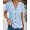 Women's - Stylish Button T-shirt - Soft Cotton - Casual Wear for Everyday Comfort
