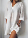 Linen dress V-neck summer