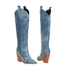 Denim cowboy boots