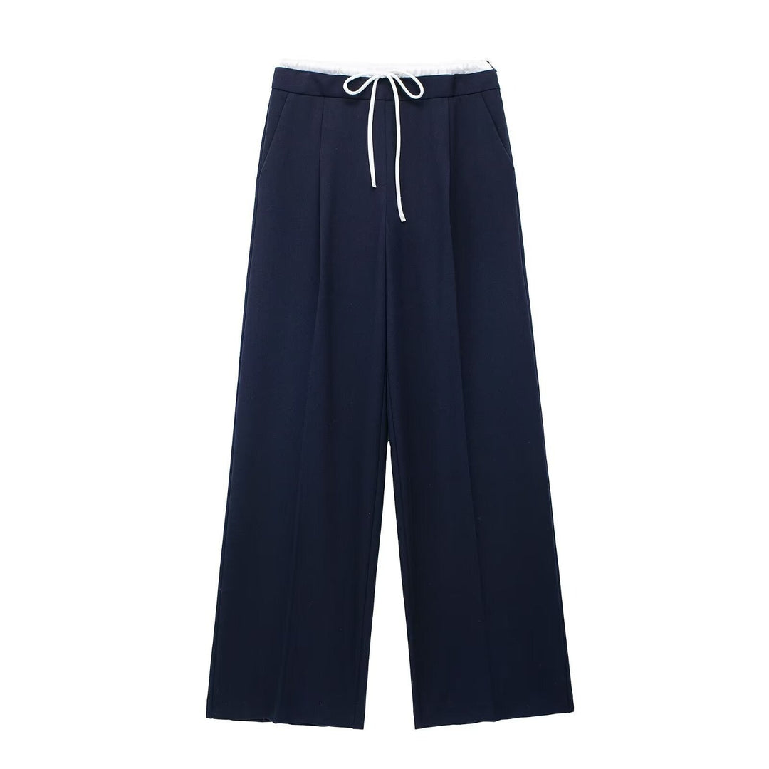 Trousers with high waist and wide leg