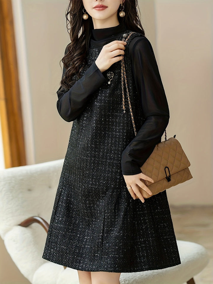 Women's - Chic Sleeveless Waistcoat Dress - Elegant Casual Dress - Versatile Fashion for Every Occasion