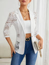 Blazer with lace and contrasting open front