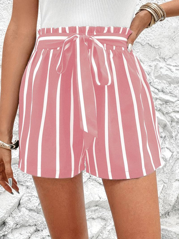 Striped Shorts With Waistband For Summer Days