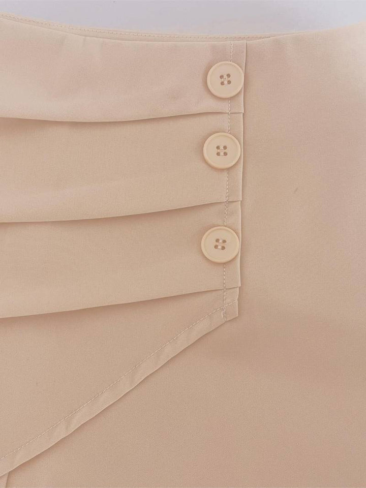 Beige Shorts With Sewn Buttons For Sunny Days