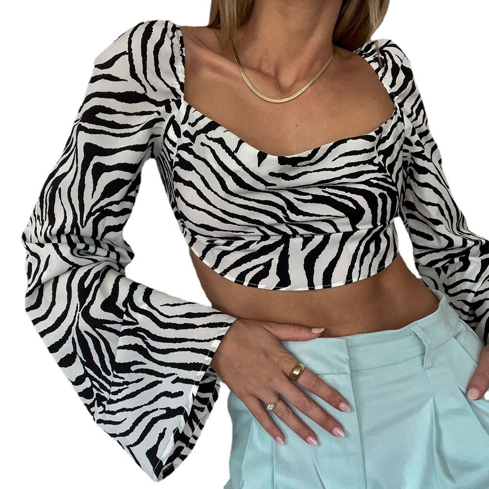 Classy fashion blouse with strap wrapped chest