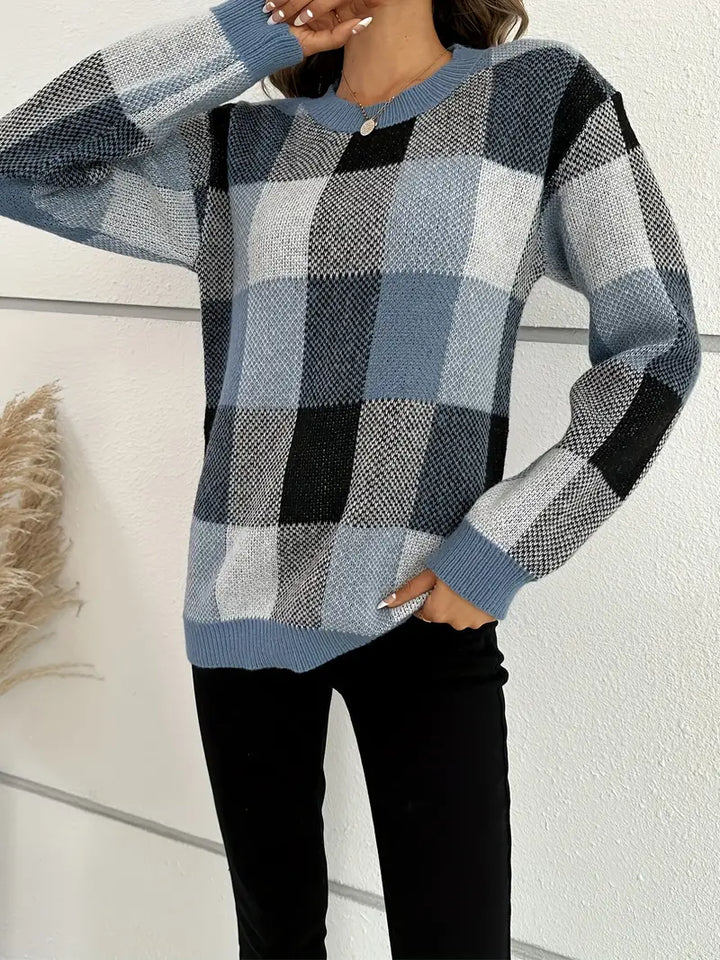 Jumper with checked pattern