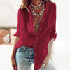 Fashion Solid V-neck blouse