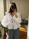 Elegant Cotton Top With Ruffles