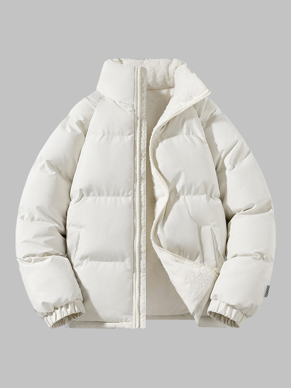 Men's - Thick Puffer Jacket - Fleece Lined Warmth - Perfect for Cold Weather