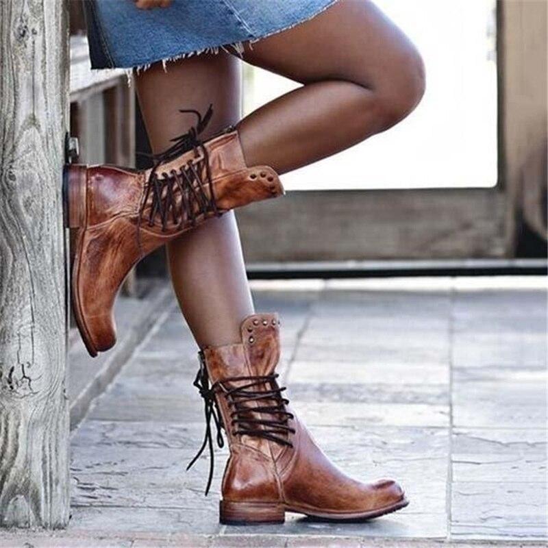 Women's - Boots - Stylish Faux Leather - Comfortable & Versatile - Footwear for Every Occasion