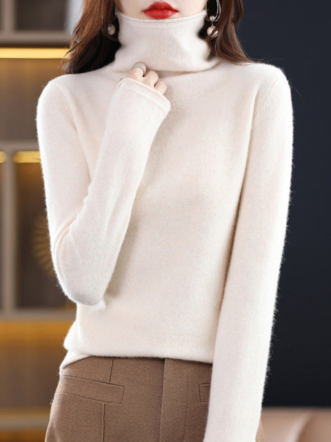 Audrey™ 100% pure wool turtleneck jumper