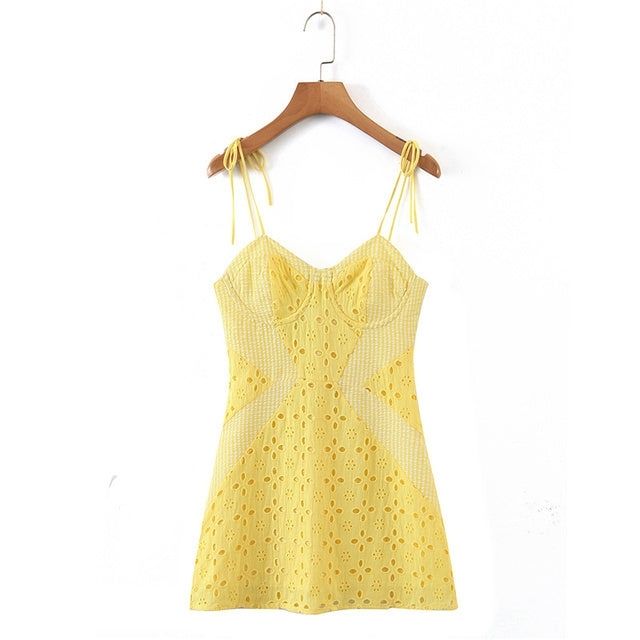 Sun-kissed cami dress with eyelet embroidery