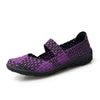 Woven flat slip-on shoes