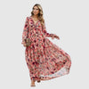 Chiffon maxi dress with floral print