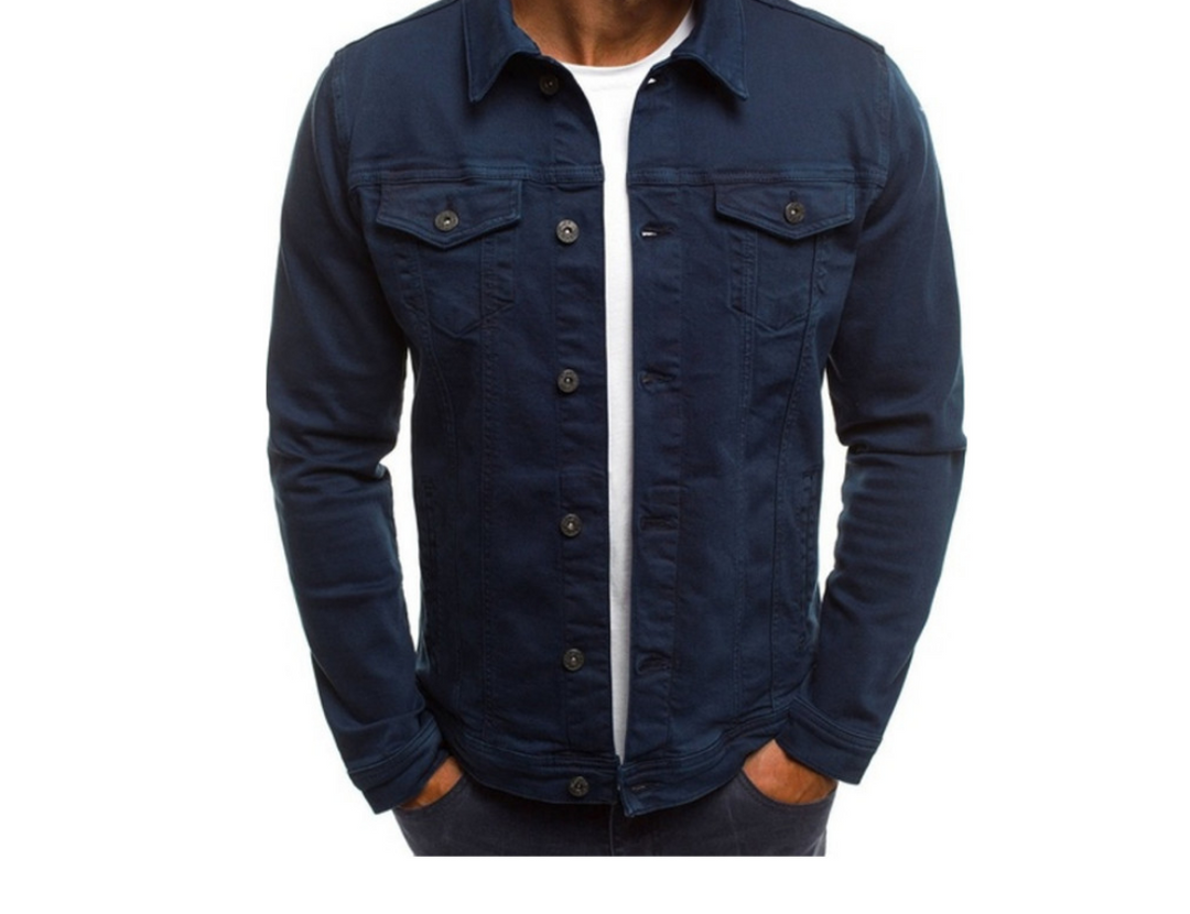 Coloured denim jacket for men