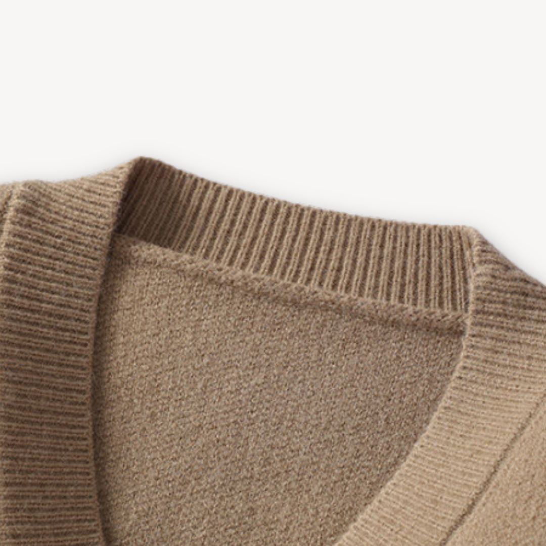 Men's - Knitted Cardigan Sweater - Soft Wool Blend, Button-Up Design for Casual Winter Style
