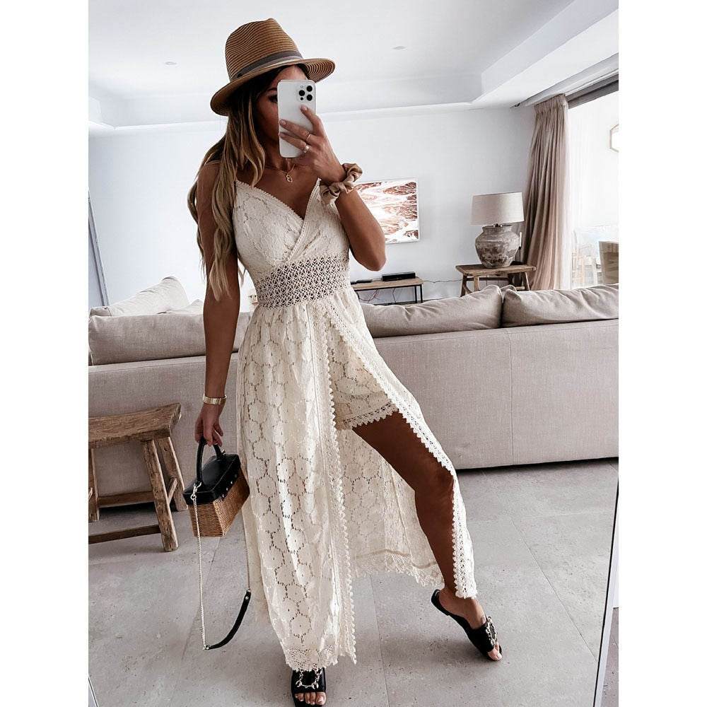 Grace | Cave-shaped lace jumpsuit | 50% OFF!