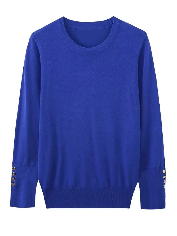 Fashionable women's jumper with button placket