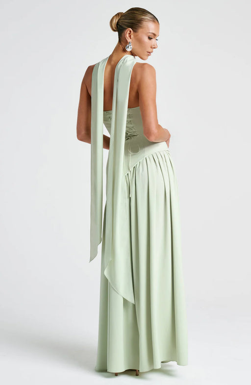 Women's - Strapless Evening Dress - A-Line with Slit