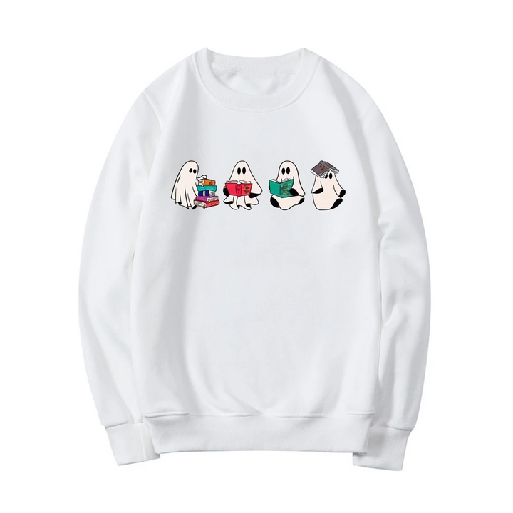 Cute graphic jumper with ghost motif for casual style