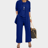 Women's - Chic Unicoloured Three-Piece Set - Soft Fabric - Stylish Outfit for Women