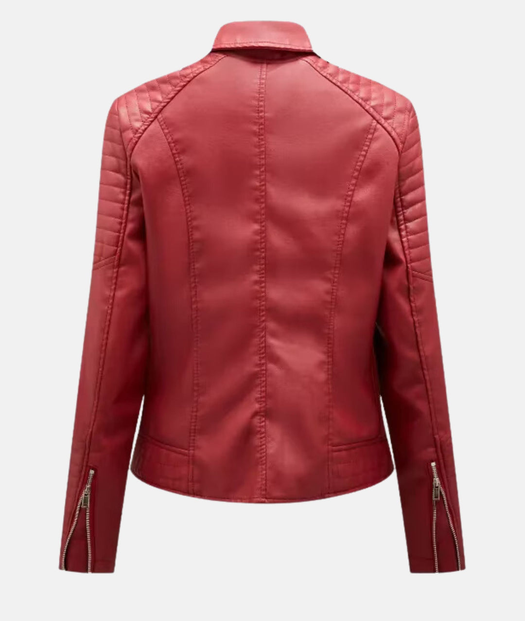 Ladies leather jacket without hood