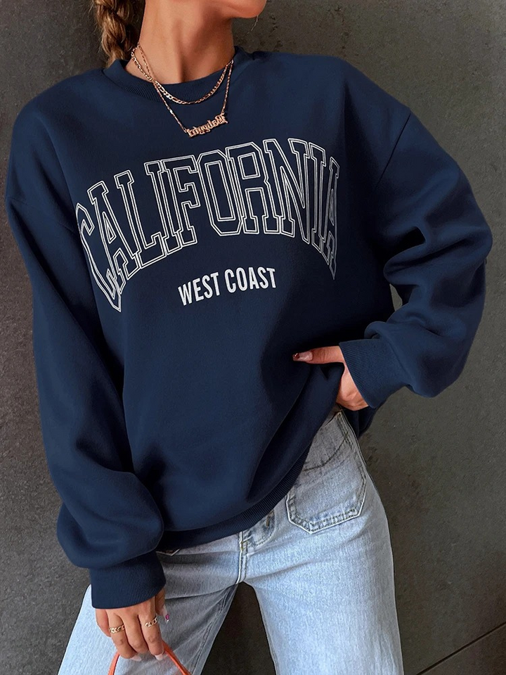 California West Coast sweatshirt with oversized fit - women's jumper