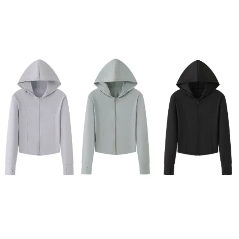 Lightweight zip-up hoodie for sun protection