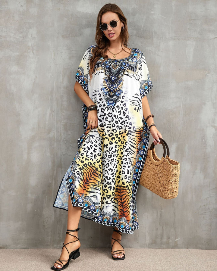 Glamourous Printed Beach Gown Type Cover up