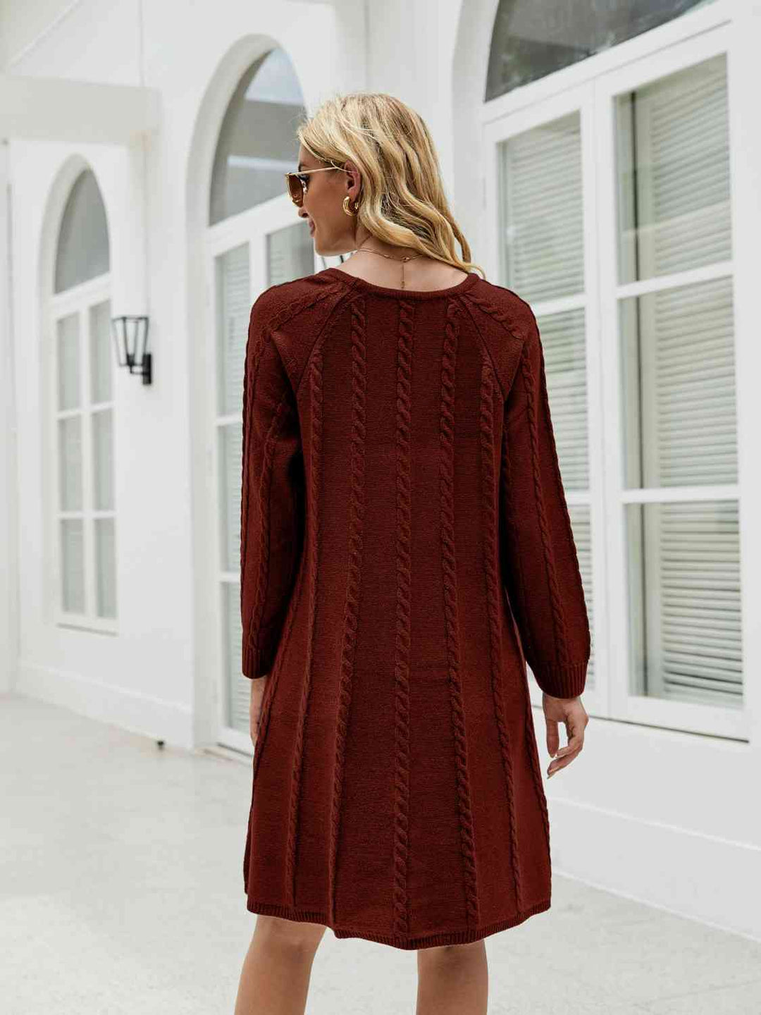 Cable knit jumper dress