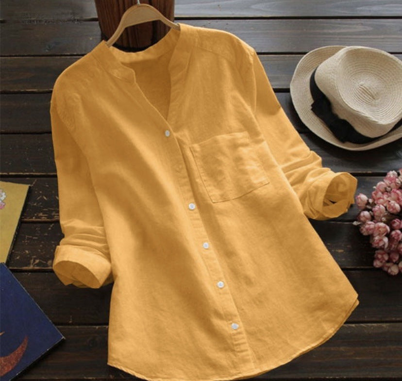 Casual shirt made from linen and cotton