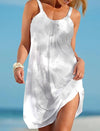 Sleeveless beach dress with 3D print