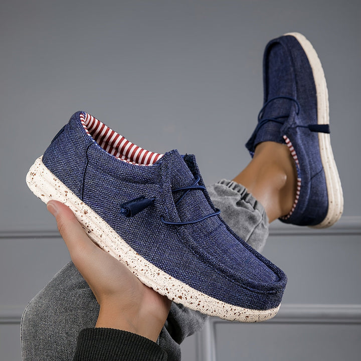 Men's - Slip-On Loafers - Comfortable Non-Slip Casual Shoes with Flag Design - Stylish Footwear