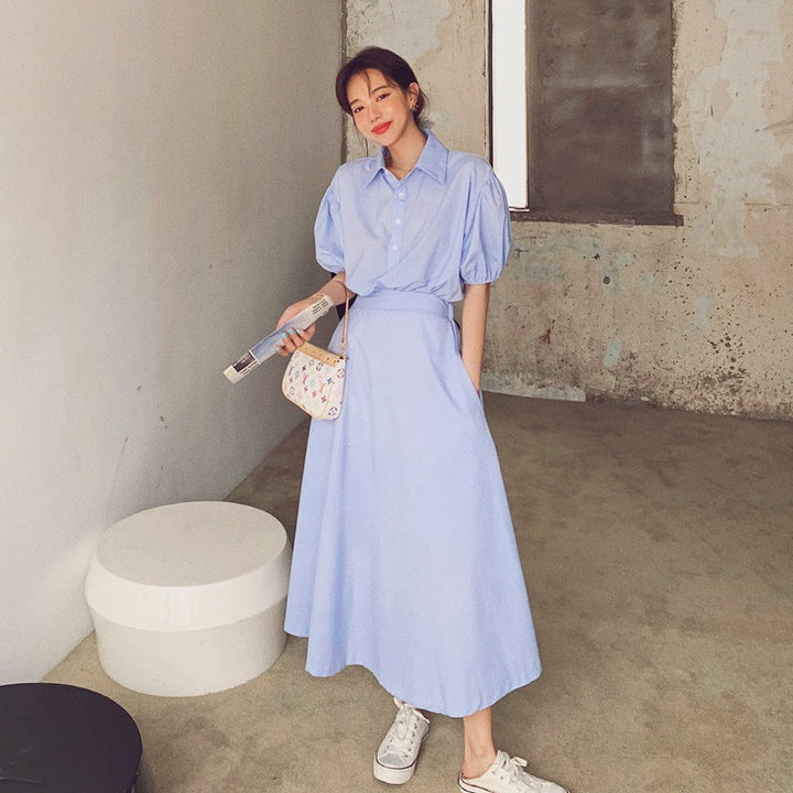 Timeless shirt dress in blue chic