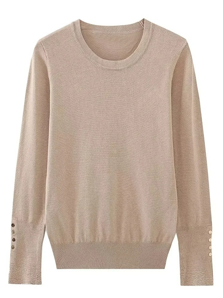 Fashionable women's jumper with button placket