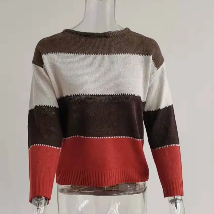 Soft colour block jumper, comfortable jumper