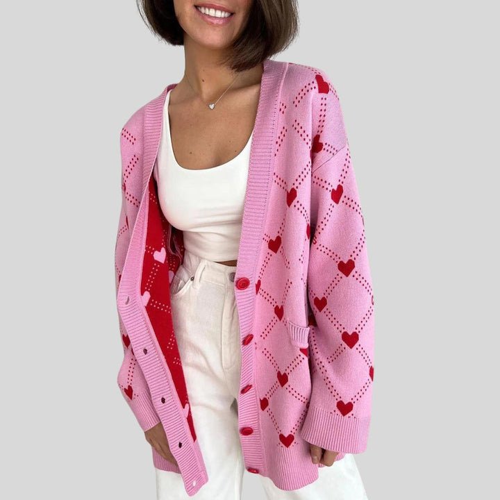 Cosy knitted ladies cardigan