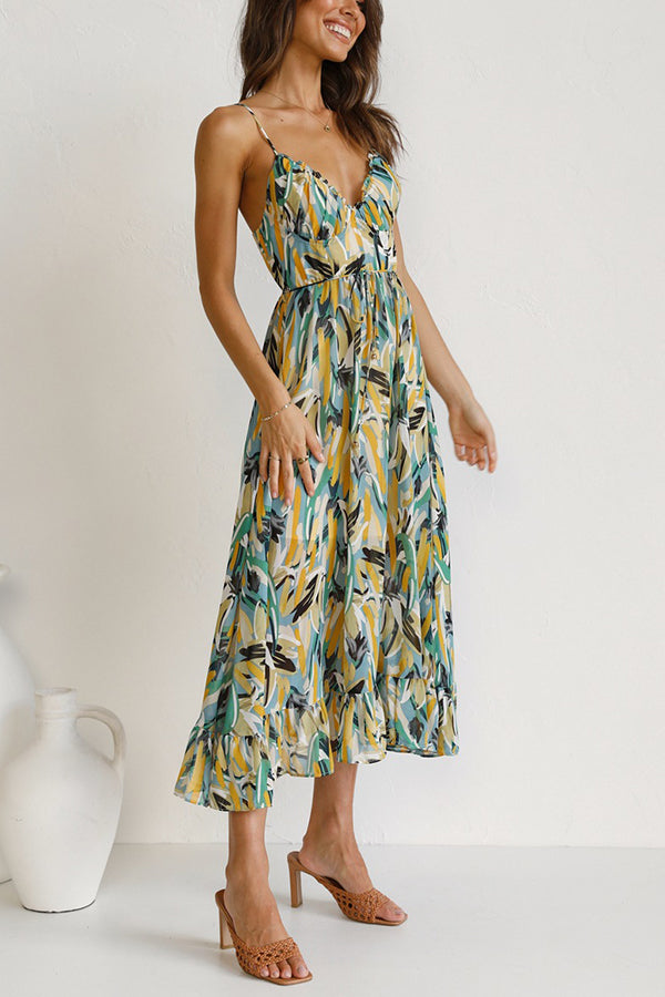 High quality colourful midi dress